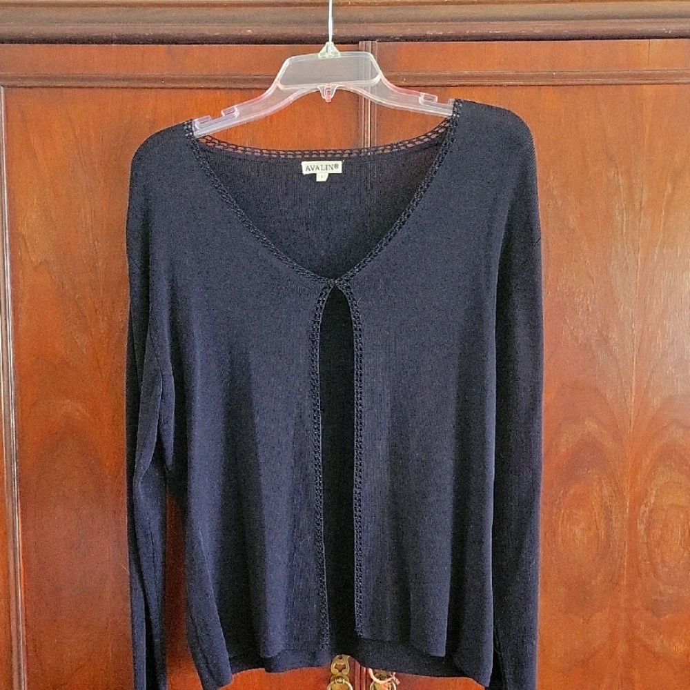 Dressy black rayon cardigan